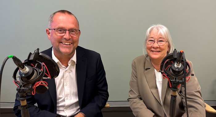 Adm.dir i FinAut Siv Seglem i samtale med partner og leder for Risk Services i PwC Lars Erik Fjørtoft.