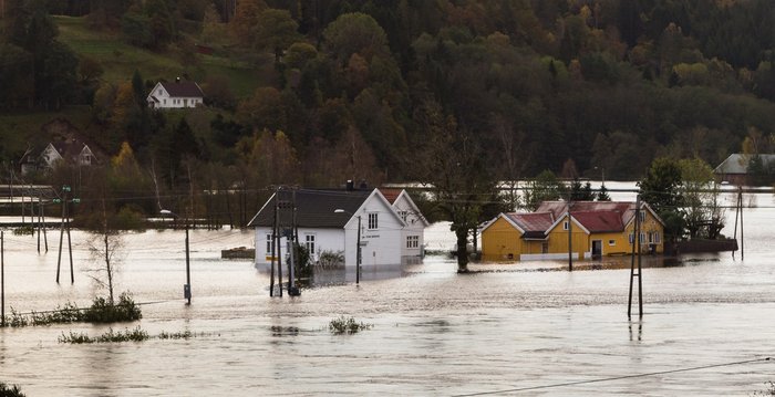 Flom i Kristiansand.